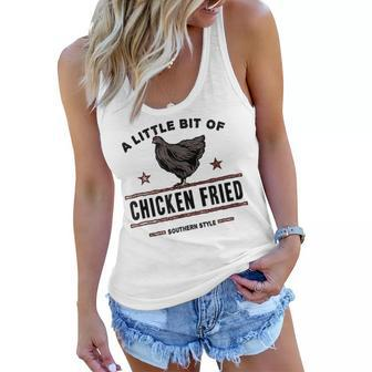 A Little Bit Of Chicken Fried Southern Style Fast Food Lover Women Flowy Tank | Mazezy