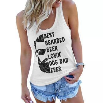 Best Bearded Beer Lovin Dog Dad Ever Gift For Man Gift For Mens Women Flowy Tank | Mazezy