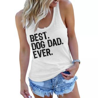 Best Dog Dad Ever White Gift Fathers Day Christmas Gift For Mens Women Flowy Tank | Mazezy