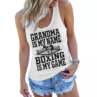 Boxing Fighter Boxing Grandma Is My Name Boxing Is My Game Women Flowy Tank | Mazezy