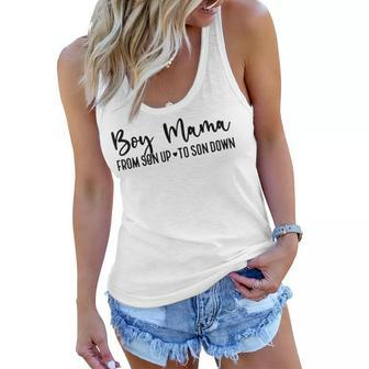 Boy Mama From Son Up To Son Down Funny Mom Mothers Day Women Flowy Tank - Thegiftio UK