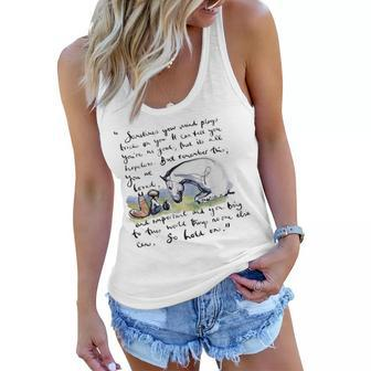 Boy Mole Fox And Horse Quote Sometimes Your Mind Stays Women Flowy Tank | Mazezy