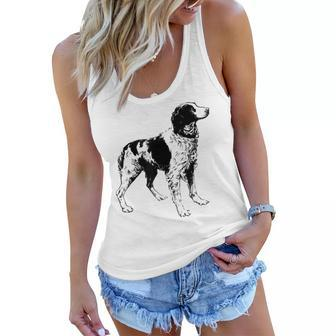 Brittany Spaniel Dog T Love Dogs Mothers Fathers Day Women Flowy Tank - Thegiftio UK