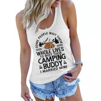 Cool Camping Buddies Gift For Men Women Funny Husband & Wife Women Flowy Tank - Seseable