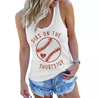 Dibs On The Shortstop Funny Baseball Wife Husband Love Women Flowy Tank - Seseable