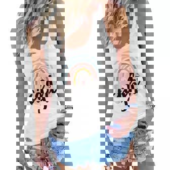 Eight Year Birthday Rainbow Party Boho Family 8 Year Old Women Flowy Tank | Mazezy