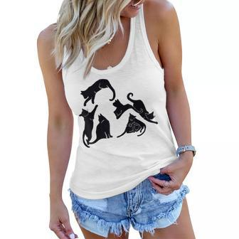 Funny Crazy Cat Lady Pinup Model Girl For Best Mom Dad Ever Women Flowy Tank | Mazezy