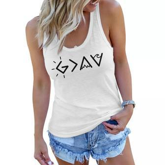 God Is Greater Than High And Lows Christian Jesus Cross Lion Women Flowy Tank | Mazezy