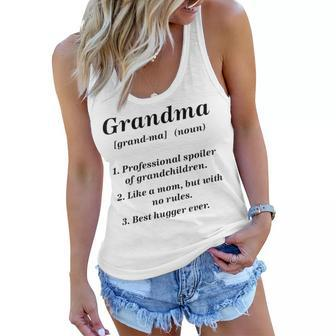 Grandma Best Hugger Like Mom No Rules Funny Grandmother Women Flowy Tank | Mazezy