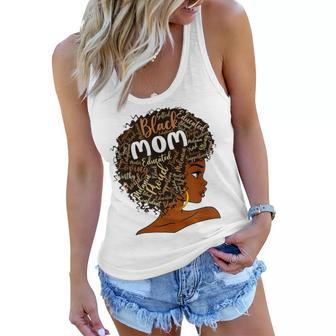 Happy Mother’S Day Black Mom Queen Afro African Curved Women Flowy Tank | Mazezy