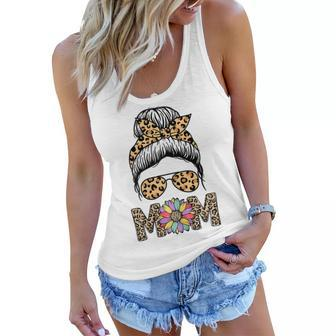 Happy Mothers Day Sunflower With Sunglasses And Leopard Skin Gift For Womens Women Flowy Tank - Thegiftio UK