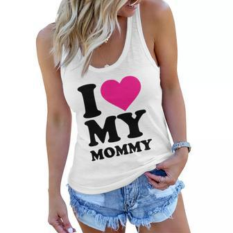 I Love My Mommy Heart Gift Happy Mothers Day Women Flowy Tank - Thegiftio UK