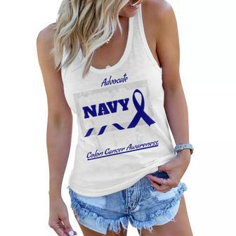 I Wear Navy For My Sister Colon Cancer Sister Brother Women Flowy Tank | Mazezy