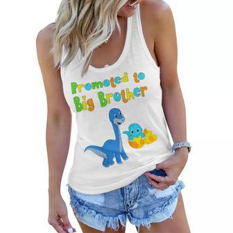 Kids I Become Big Brother Dino 2022 Birth Brother Sister Women Flowy Tank - Seseable