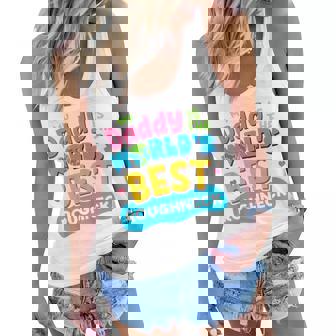 Kids My Best Daddy Dad Roughneck Proud Daughter Son Kid T Women Flowy Tank | Mazezy