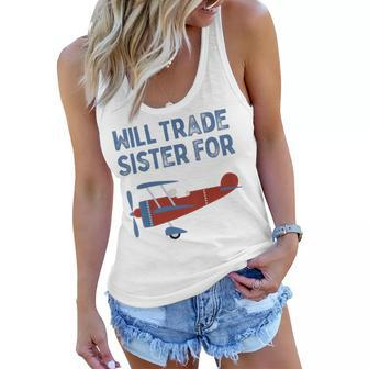 Kids Will Trade Sister For Airplane  Kids Airplane Women Flowy Tank