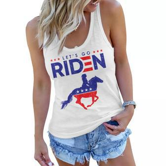 Lets Go Riden Horse Rider Democrat Joe Biden 2020 Women Flowy Tank | Mazezy