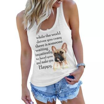 Love French Bulldog Gift For Frenchie Mom Dog Birthday Women Flowy Tank | Mazezy CA
