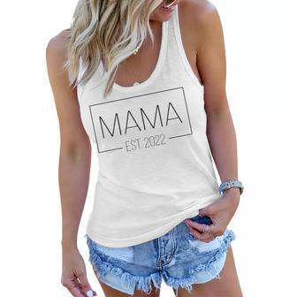 Mama Est 2022 New Mom Announcement Simple Delicate Design Women Flowy Tank - Thegiftio UK