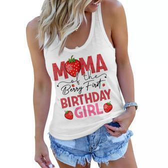 Mama Of The Berry First Birthday Gifts Girl Sweet Strawberry Women Flowy Tank | Mazezy