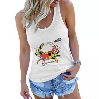 Maryland Crab Lacrosse Shirt Md Lax Maryland Lacrosse Women Flowy Tank - Thegiftio UK