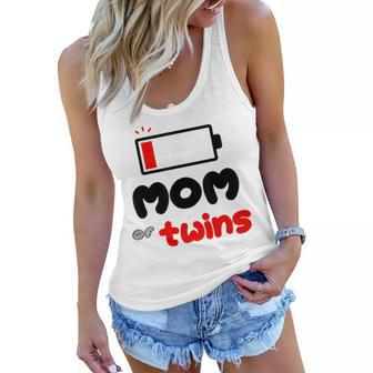 Mom Of Twins Funny Low Battery Proud Mommy Of Twins Mother Women Flowy Tank | Mazezy