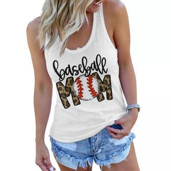 Mothers Day Baseball Mom Leopard Game Day Vibes T Ball Mom Women Flowy Tank | Mazezy