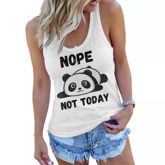 Nop Not Today Lazy Panda For Men Women Mom Kids Dad Women Flowy Tank | Mazezy