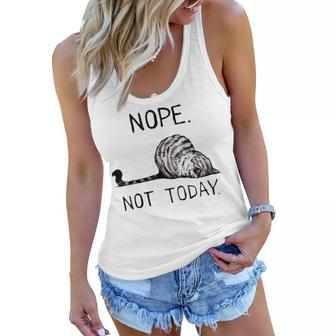 Nope Not Today Funny Lazy Cat For Men Women Mom Kid Dad Women Flowy Tank | Mazezy
