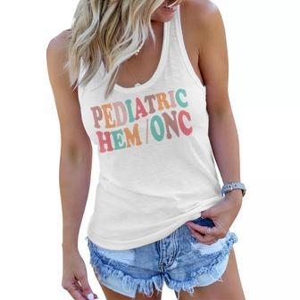 Pediatric Hematology Oncology Nurse Nursing Peds Hem Onc Women Flowy Tank - Thegiftio UK