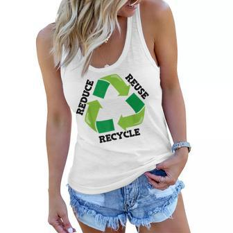 Reduce Reuse Recycle Mother Nature Advocacy Earth Day Women Flowy Tank | Mazezy
