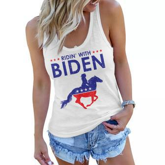 Ridin With Biden Horse Rider Democrat Joe Biden 2020 Women Flowy Tank | Mazezy