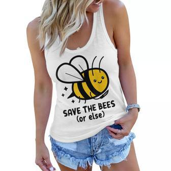 Save The Bees Or Else Knife Nature Animals Women Flowy Tank | Mazezy