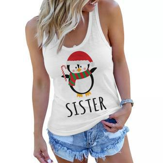 Sister Penguin Christmas Family Matching Women Flowy Tank | Mazezy
