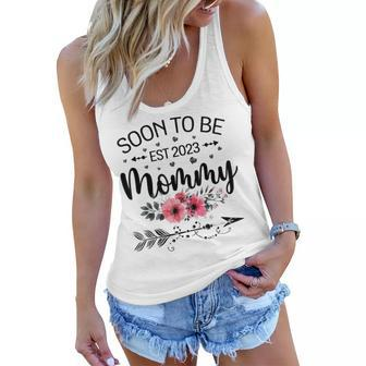 Soon To Be Mommy Est 2023 Pregnancy Announcement Mothers Day Women Flowy Tank - Thegiftio UK