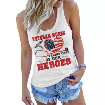 Taking Care Of Heroes Veteran Nurse Veteran Nursing Women Flowy Tank - Seseable