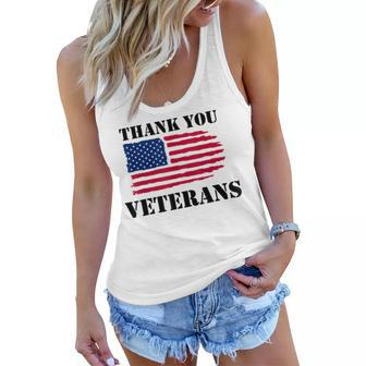 Thank You Veteran Us Military Gifts Veterans Day Mens Womens Women Flowy Tank - Seseable