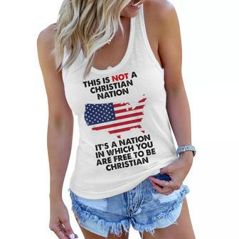 This Is Not A Christian Nation America Flag Women Flowy Tank | Mazezy
