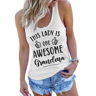 This Lady Is One Awesome Grandmother Novelty Funny Grandma Women Flowy Tank | Mazezy
