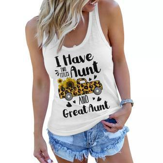 Tu I Have Two Titles Aunt And Great Aunt Sunflower Truck Gift For Womens Women Flowy Tank | Mazezy