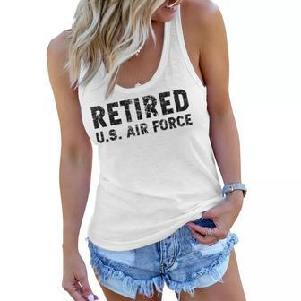 Us Air Force Retired Grandpa Veteran Military Vintage Gift Women Flowy Tank | Mazezy