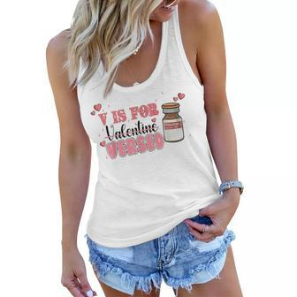 V Is For Versed Funny Pacu Crna Nurse Valentines Day Women Flowy Tank - Seseable
