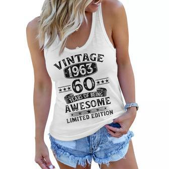 Vintage 1963 60 Years Old 60Th Birthday Gifts For Men V4 Women Flowy Tank | Mazezy