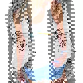 Vintage Music 80S 90S With Pencil Winding Up A Cassette Tape Women Flowy Tank - Thegiftio UK