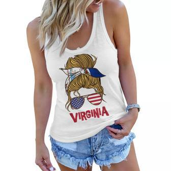 Virginia For Girls Virginia Proud State Flag For Women Women Flowy Tank | Mazezy