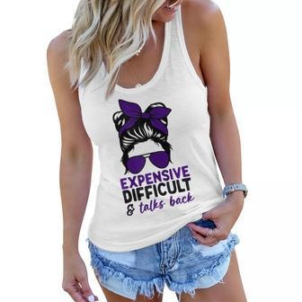 Womens Expensive Difficult And Talks Back Mothers Day Mom Life Women Flowy Tank | Mazezy