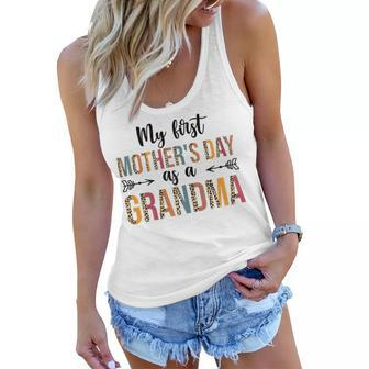 Womens My First Mothers Day As A Grandma Leopard Mothers Day 2023 Women Flowy Tank | Mazezy