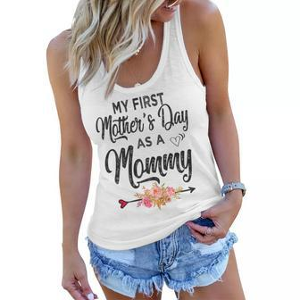 Womens My First Mothers Day As A Mommy Mothers Day 2023 New Mom Women Flowy Tank - Thegiftio UK