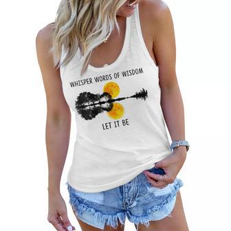 Womens Whisper Words Of Wisdom Let-It Be Guitar Lake Shadow Women Flowy Tank - Seseable