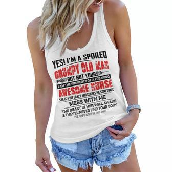 Yes Im A Spoiled Grumpy Old Man But Not Yours Awesome Nurse Women Flowy Tank | Mazezy UK